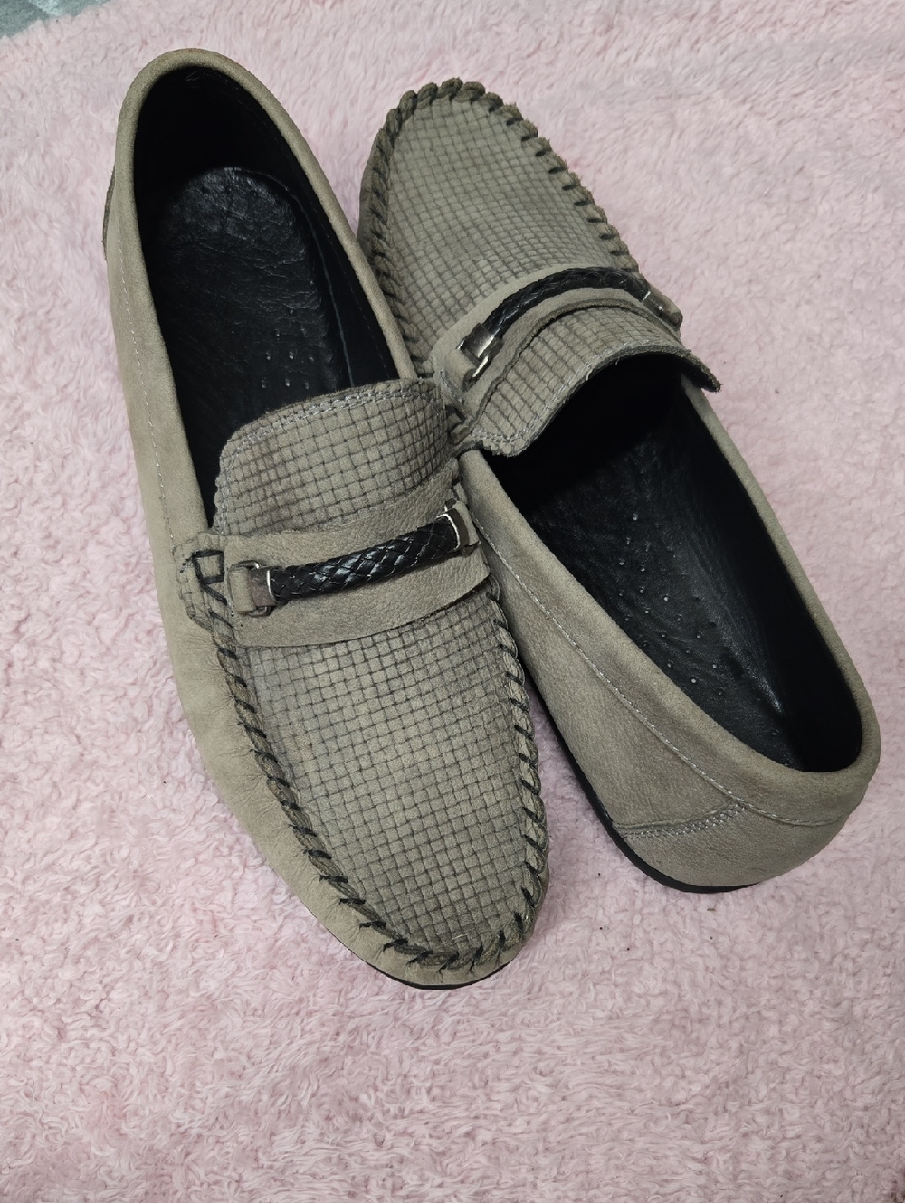 Men's Moccasin Loafers in Taupe Size EU 44 US 10.5